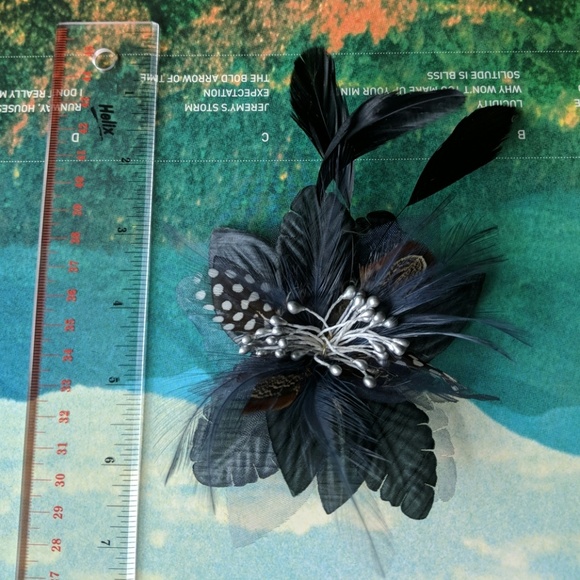 Art Deco Feather Hair Clip/Brooch - Picture 4 of 5